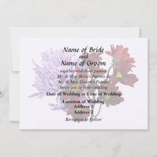 Pink and Red Chrysanthemums Invitation
