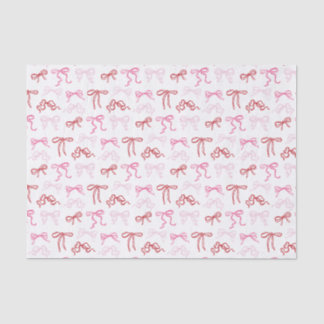 Pink and red coquette bow pattern tissue paper