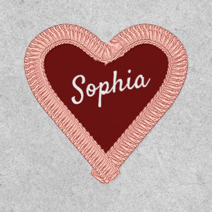Pink and red custom name heart Patch