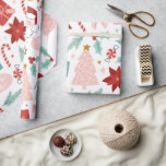 Pink and Red Festive Holiday Christmas Wrapping Wrapping Paper<br><div class="desc">Pink and Red Christmas themed gift wrap featuring Christmas trees,  candy,  presents and even Santa Claus.</div>