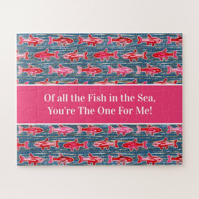 Pink and Red Fish for Valentine's Day Jigsaw Puzzle (Horizontal)