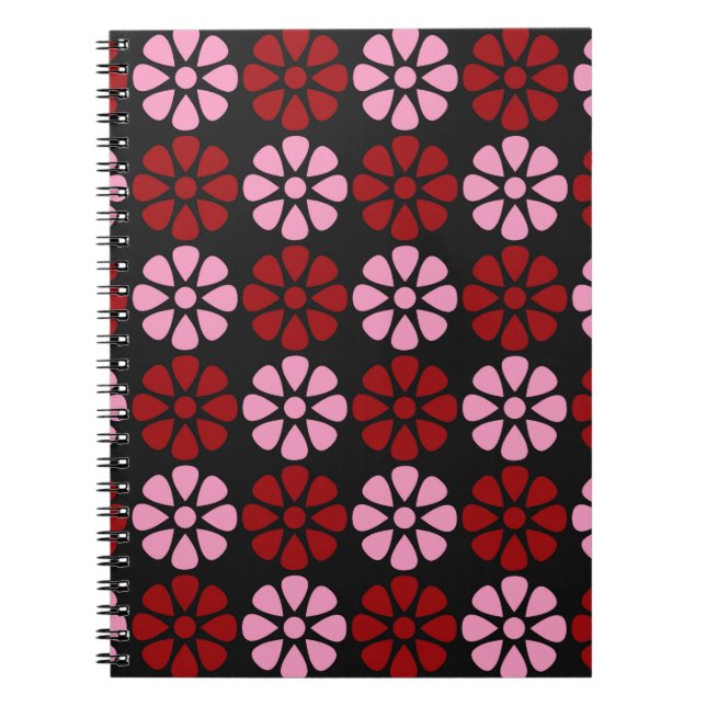 Pink and red floral pattern notebook (Front)