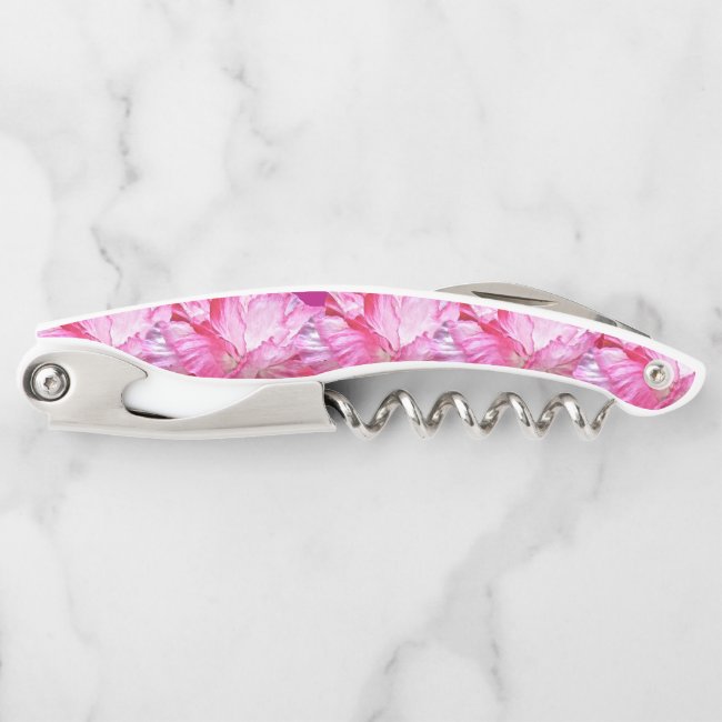 Pink and Red Floral Poppy Flower Corkscrew