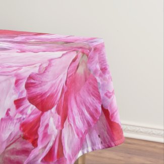 Pink and Red Floral Poppy Flowers Tablecloth