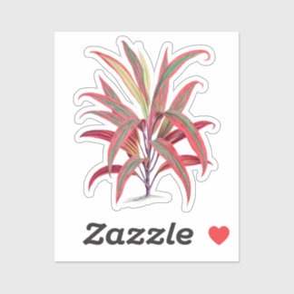 Pink and red flower sticker