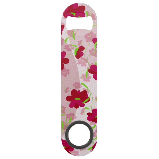 Pink and Red Flowers - Floral Bar Key (Front)