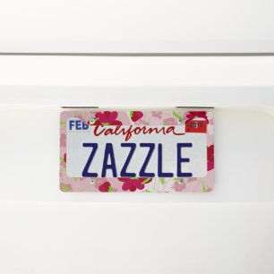 Pink and Red Flowers - Floral License Plate Frame