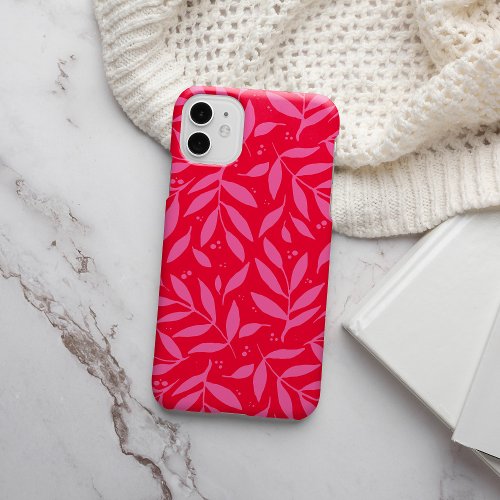 Pink and red foliage iPhone 13 case