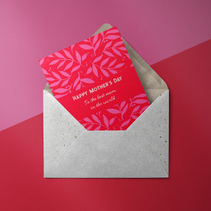 Pink and red foliage Mother's Day Card