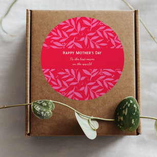 Pink and red foliage Mother's Day Sticker