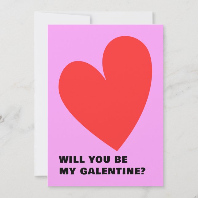 Pink and Red Galentine's Day Heart Invitation (Front)