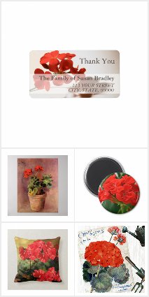 PINK AND RED GERANIUMS SET