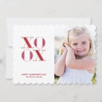 Pink And Red Glitter Xoxo Valentine's Day Card by BanterandCharm at Zazzle