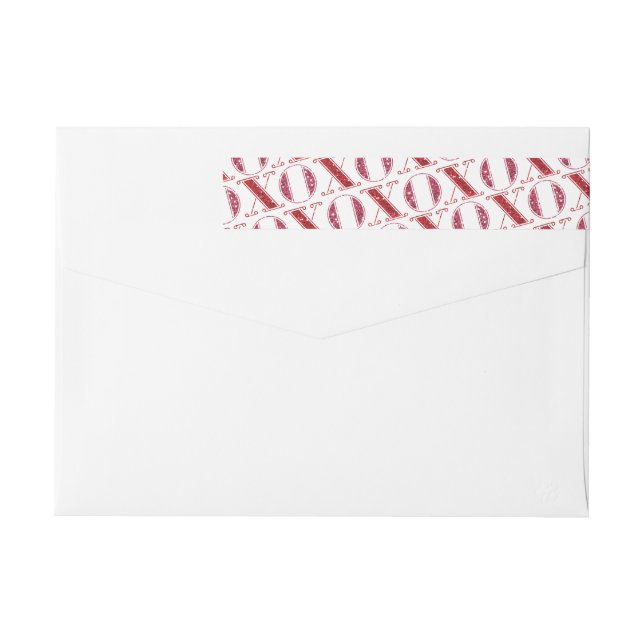 Pink and Red Glitter XOXO Valentine's Day Label (Back)