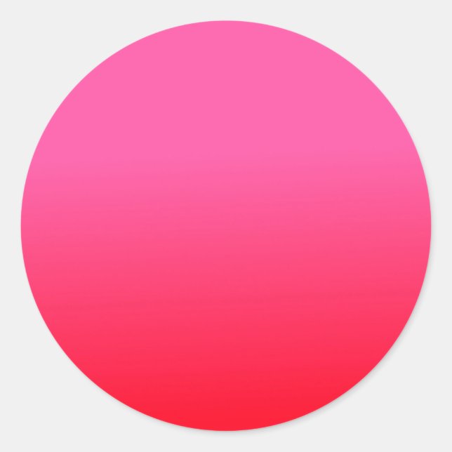 Pink and Red Gradient Classic Round Sticker (Front)
