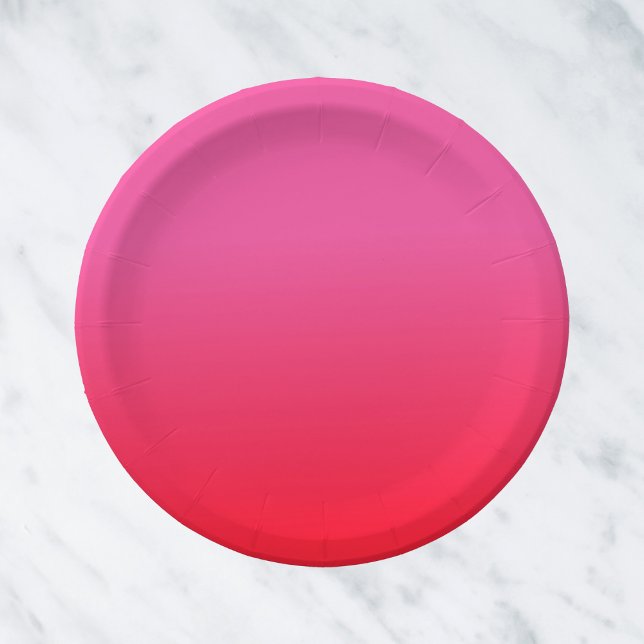 Pink and Red Gradient Paper Plates (Creator Uploaded)