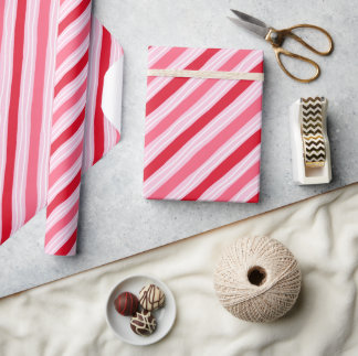 Pink and Red Hand Drawn Stripe Wrapping Paper
