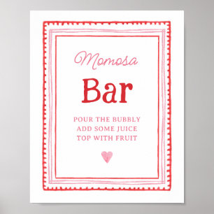 Pink and Red Heart Momosa Bar Sign