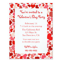 Pink and Red Heart Valentine's Day Invitation