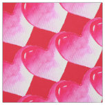 Pink and red heart watercolor pop art valentine fabric