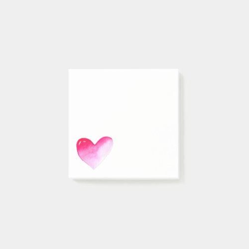 Pink and red heart watercolor pop art valentine post_it notes