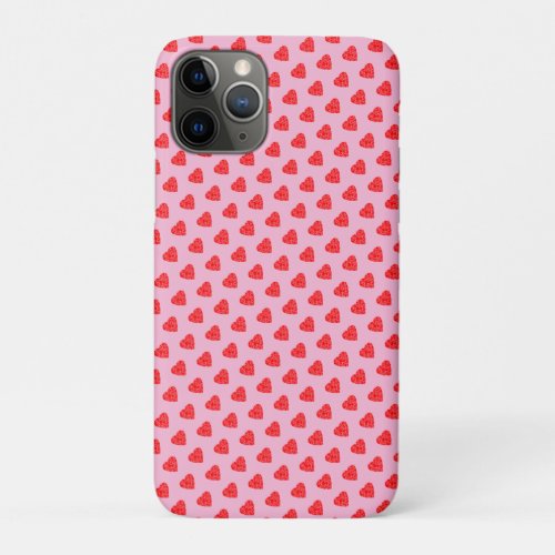 Pink and Red Hearts Pattern  iPhone 11 Pro Case