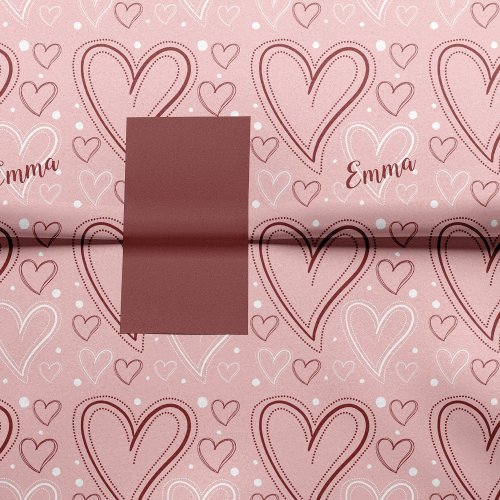Pink and Red Hearts Pattern Valentines Day Tissue Paper