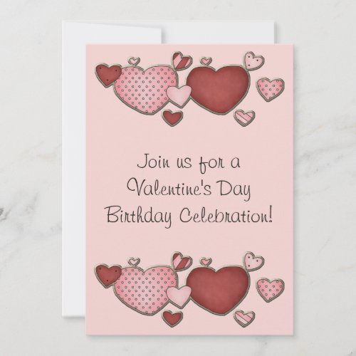 Hearts Valentine's Day Birthday Invite for Girls