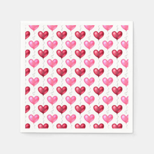 Pink and Red Hearts Valentine's Day Love Napkins