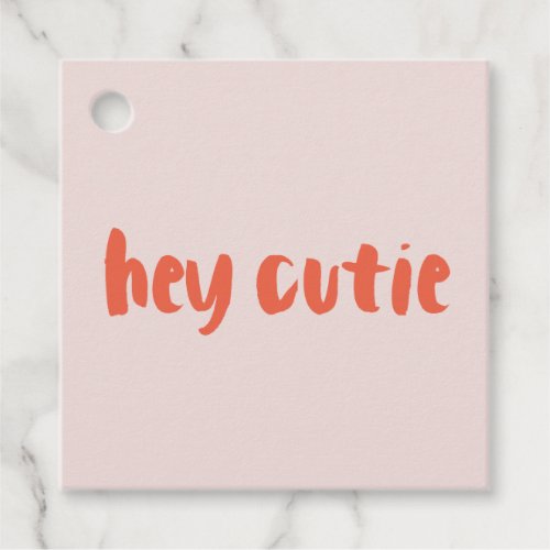 Pink and Red Hey Cutie XOXO Valentine Gift Tags