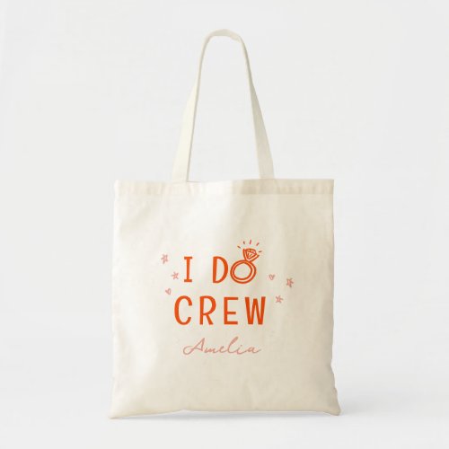 Pink and Red I Do Crew Sketch Bachelorette Party Tote Bag