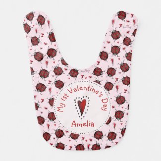 Pink and Red Ladybug My First Valentine Love Bug