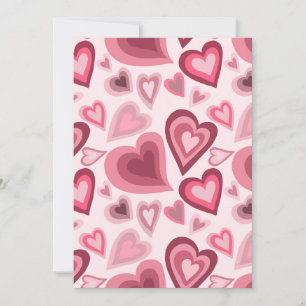 Pink and Red Layered Heart Pattern Invitation