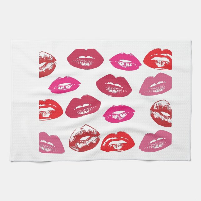 pink and red  lips towel (Horizontal)