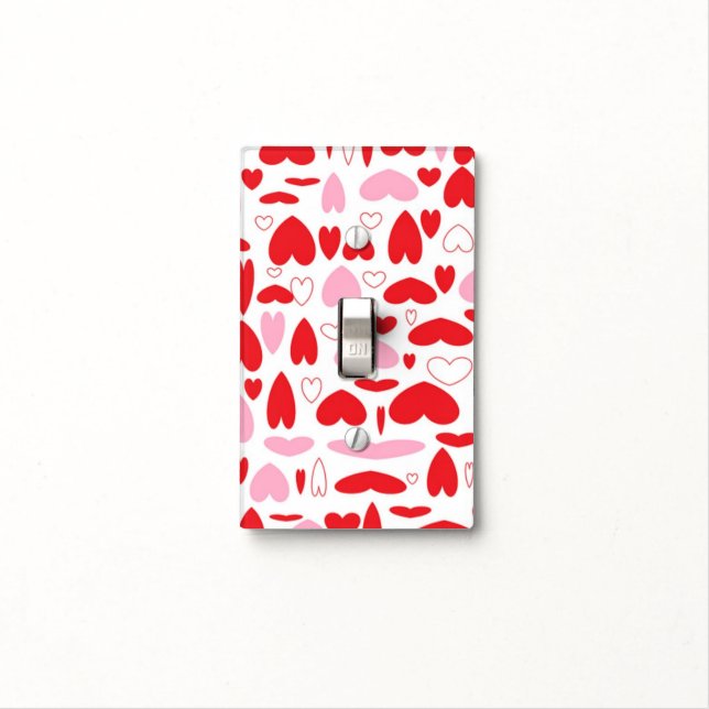 Pink And Red Love Hearts Wall Switch Light Switch Cover (In Situ)