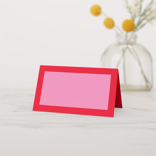Pink and Red Modern Minimalist Place Card (Front)