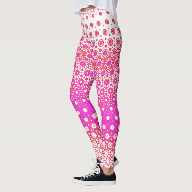 Pink and Red Mosaic Leggings (Left)