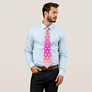 Pink and Red Mosaic Neck Tie