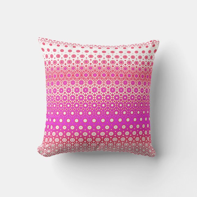 Pink and Red Mosaic Throw Pillow (Front)