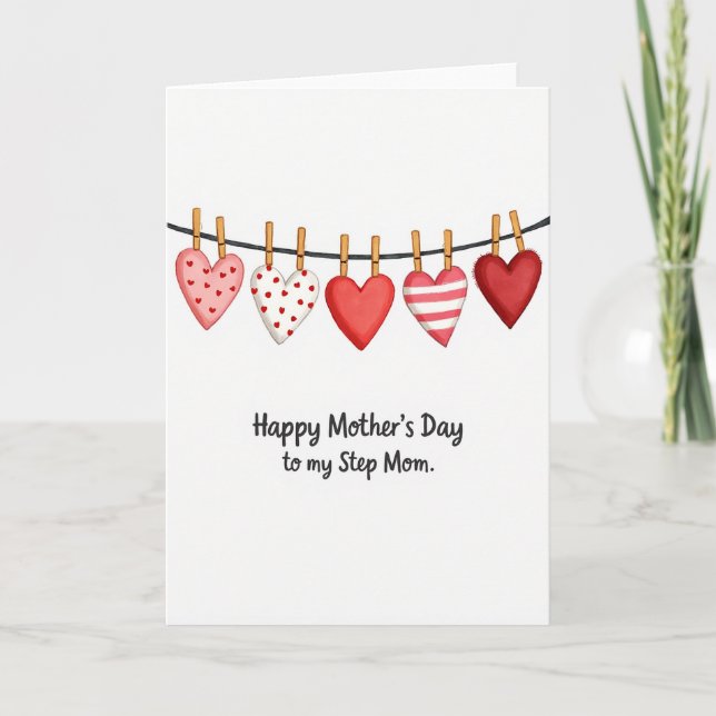 Pink And Red Mothers Day Card (Front)