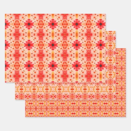 Pink and Red Orange Wrapping Paper Sheets