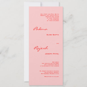 Pink and Red Paisley Indian Wedding Invitation