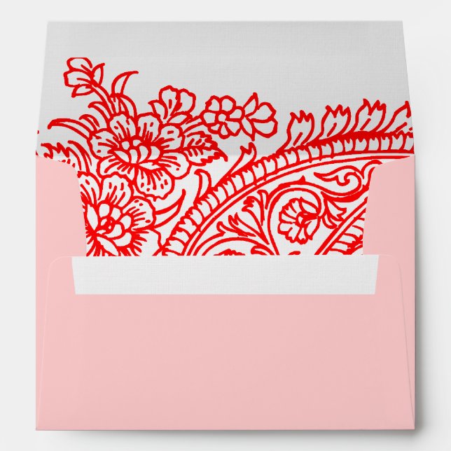 Pink and Red Paisley Lined Envelopes (Back (Bottom))