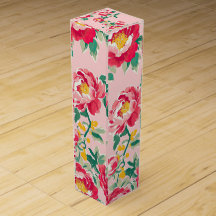 Pink and Red Peony Chinoiserie Floral