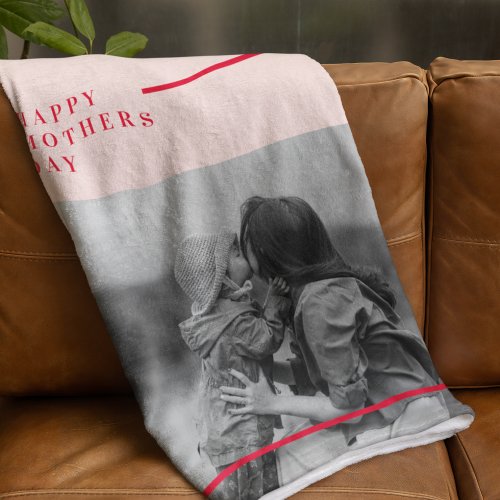  Pink and Red Photo Mothers Day Gift Fleece Blanket