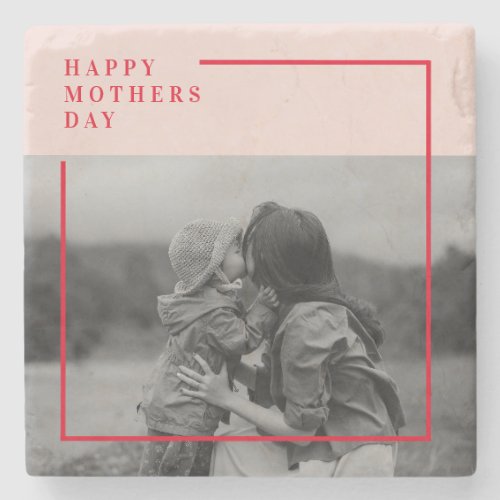 Pink and Red Photo Mothers Day Gift Stone Coaster