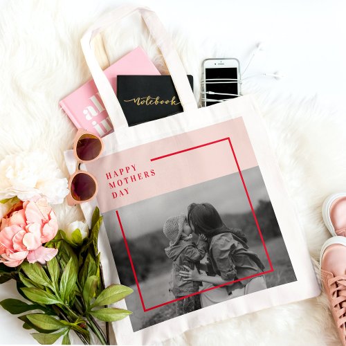  Pink and Red Photo Mothers Day Gift Tote Bag
