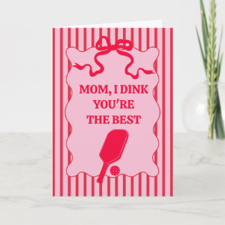 Pink and Red Pickleball Mother's Day Card