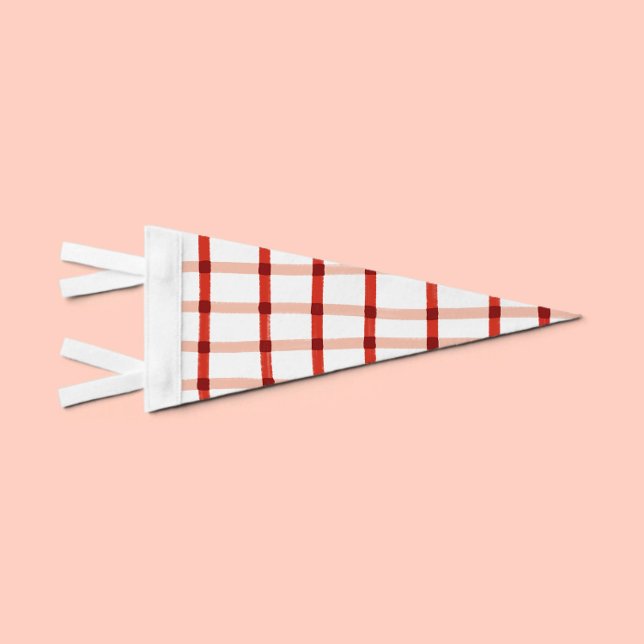 Pink and Red Plaid Pennant Flag (Creator Uploaded)
