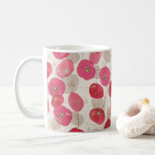 Pink and Red Poppies Floral Coffee Mug